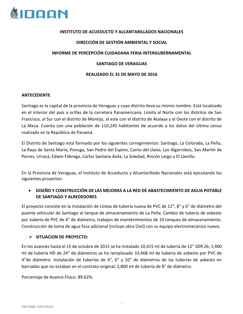 Instituto De Acueducto Y Alcantarillados Nacionales