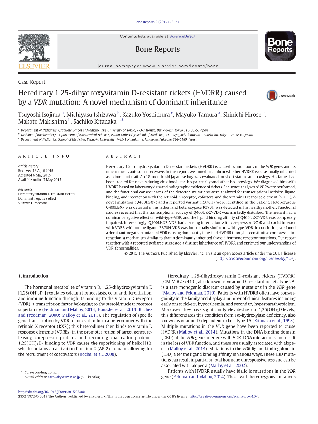 (HVDRR) Caused by a VDR Mutation: a Novel Mechanism of Dominant Inheritance