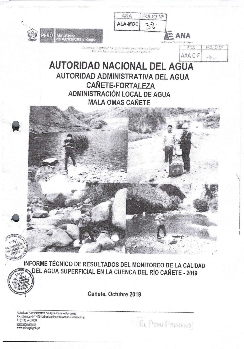 Autoridad Nacional Del Agua Autoridad Administrativa Del Agua Cai Ete-Fortaleza Administracion Local De Agua Mala Omas Cafete