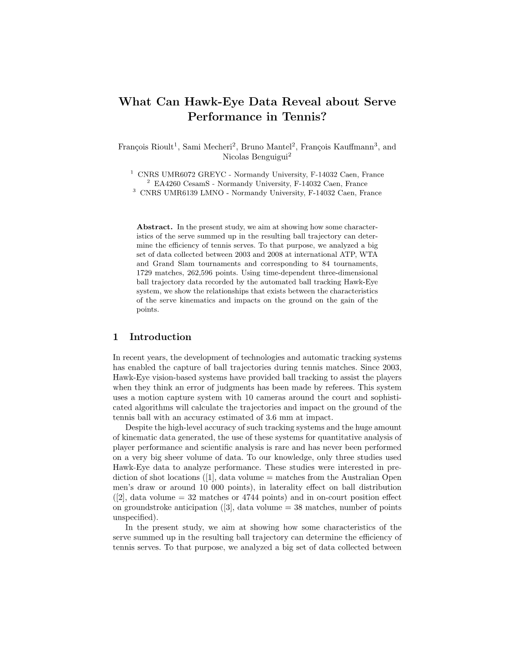 What Can Hawk-Eye Data Reveal About Serve Performance in Tennis?