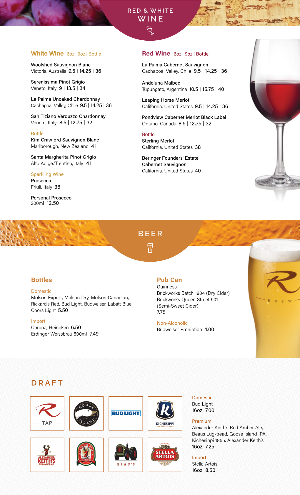 Wine Beer Draft