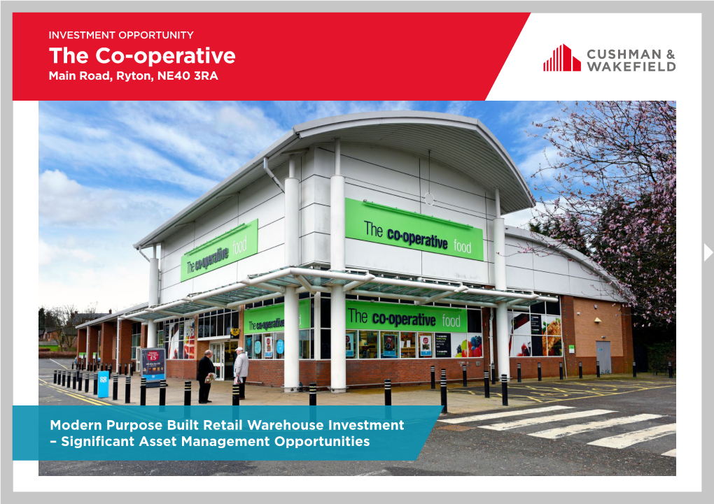 The Co-Operative Mainfor Road, Ryton, NE40 SALE 3RA