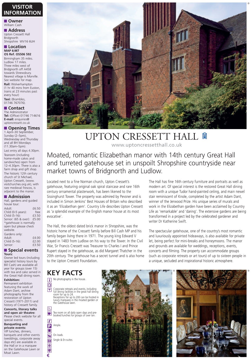 Upton Cressett Hall Bridgnorth
