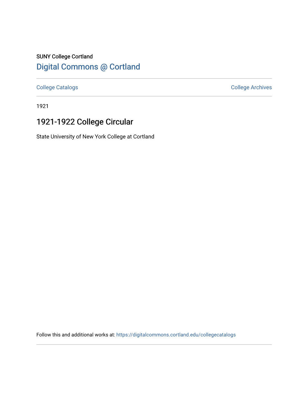 1921-1922 College Circular