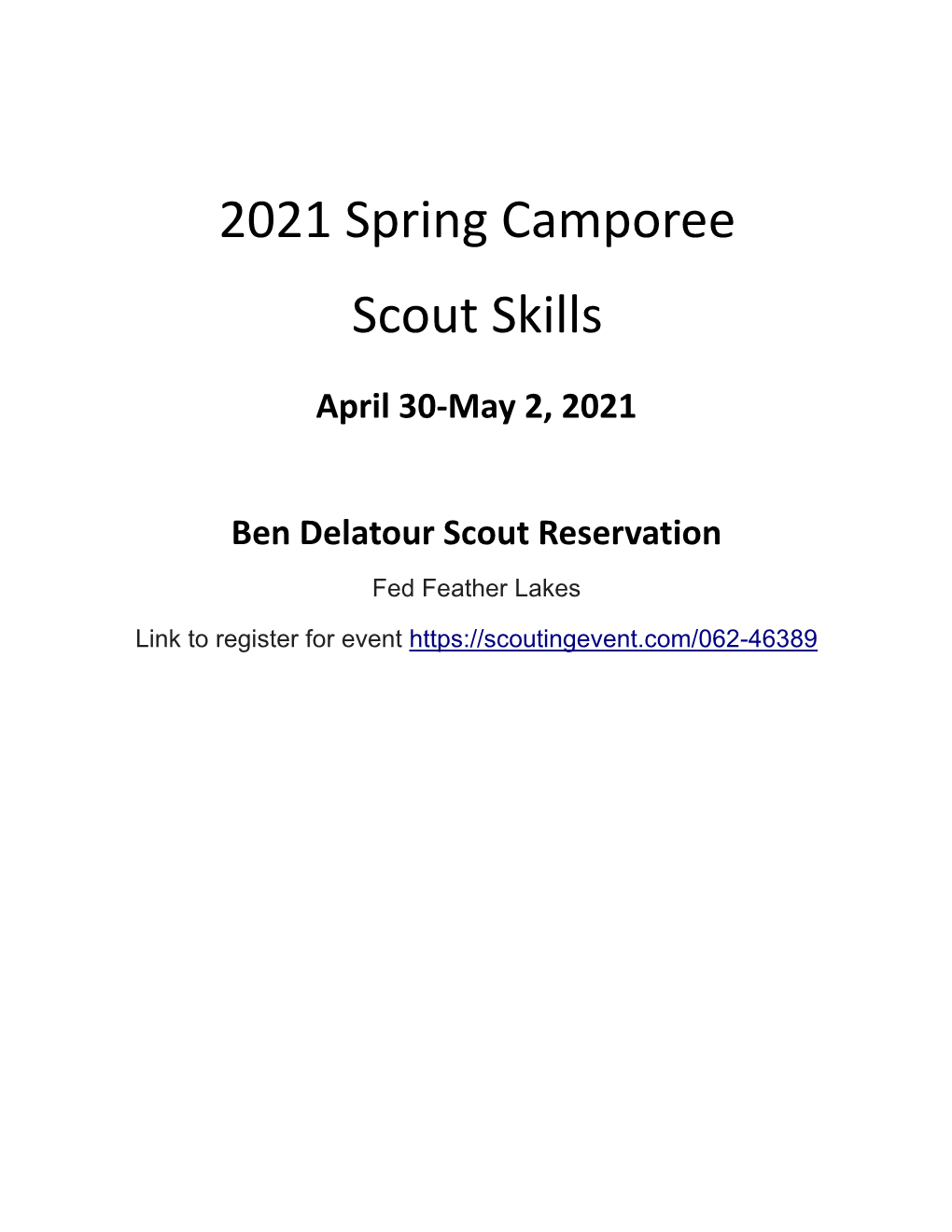 2021 Spring Camporee Scout Skills