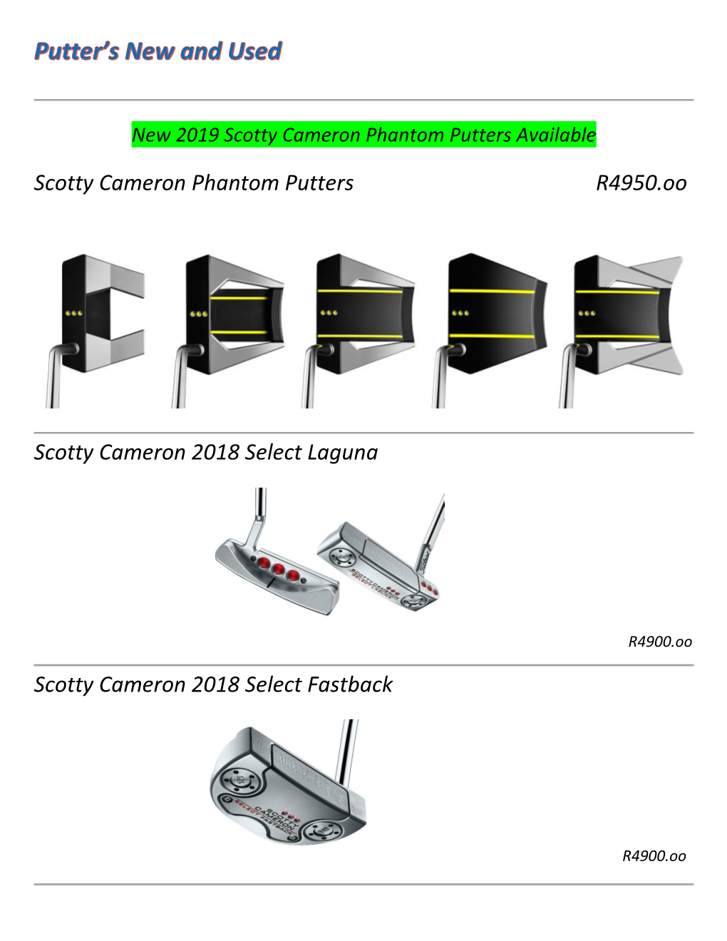 Putters and Wedges