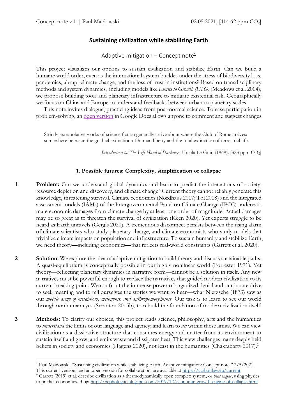 Adaptive Mitigation – Concept Note1