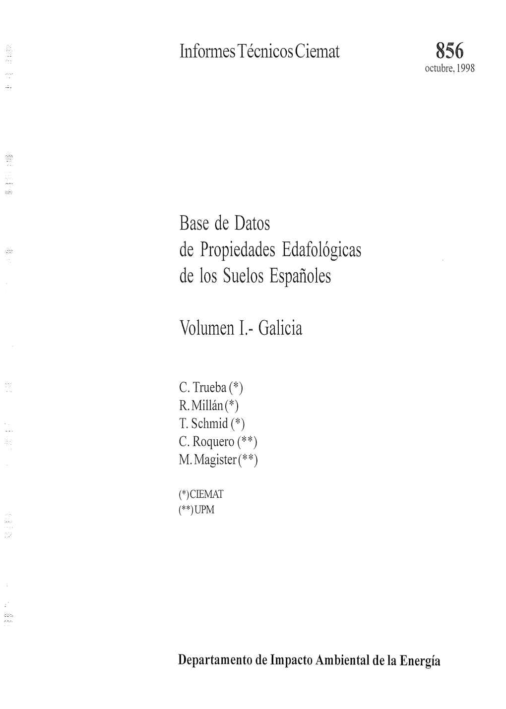 Base De Datos De Propiedades Edafológicas De Los Suelos Españoles