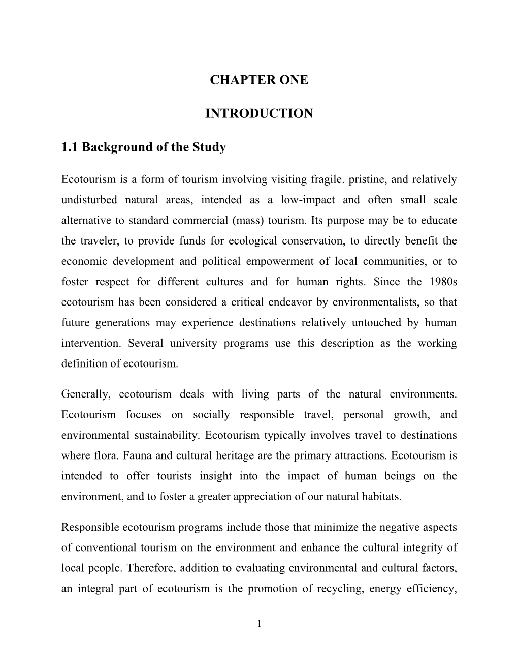 CHAPTER ONE INTRODUCTION 1.1 Background of the Study