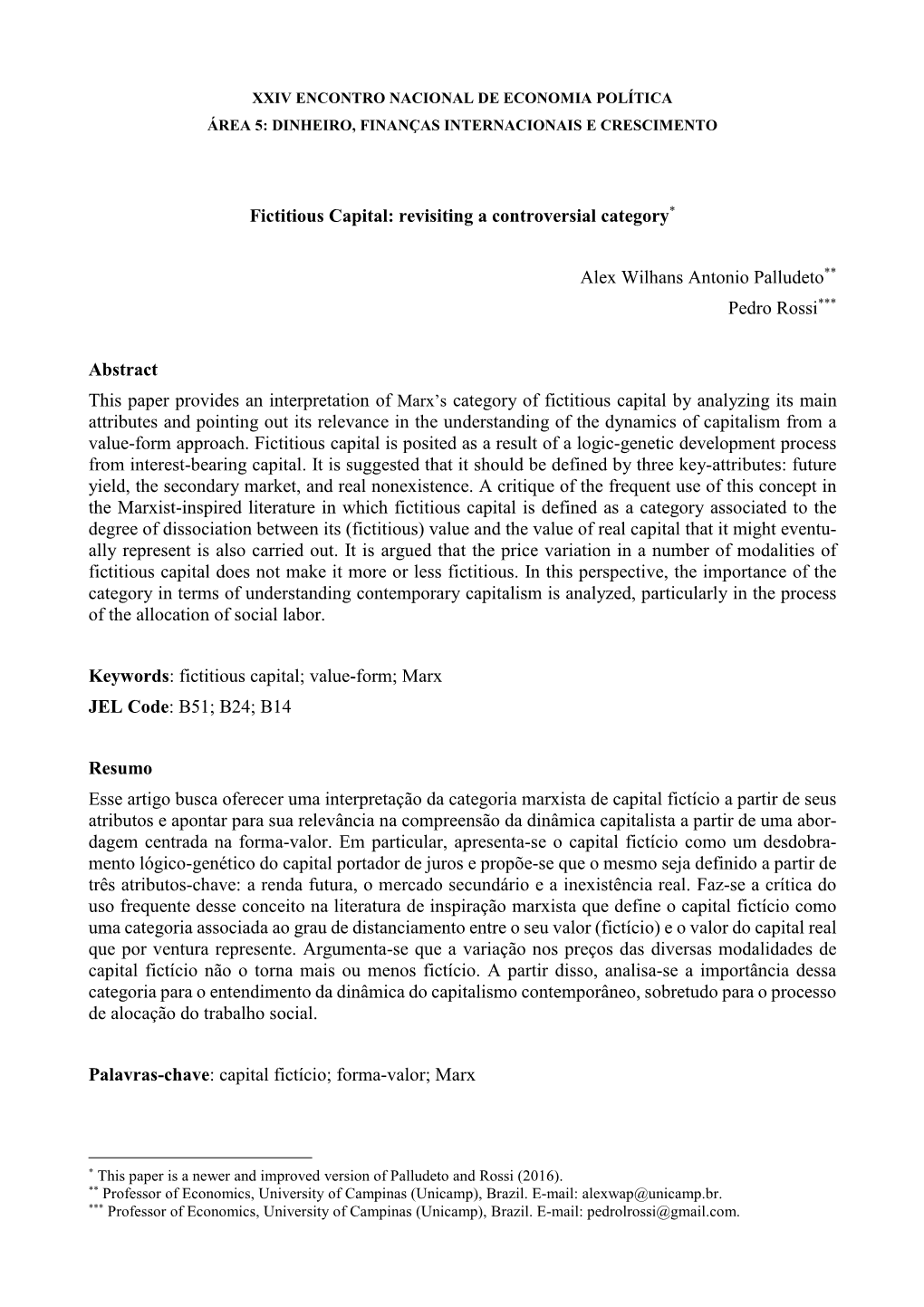 Fictitious Capital: Revisiting a Controversial Category*