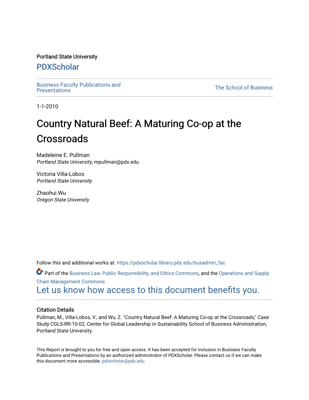 Country Natural Beef: a Maturing Co-Op at the Crossroads
