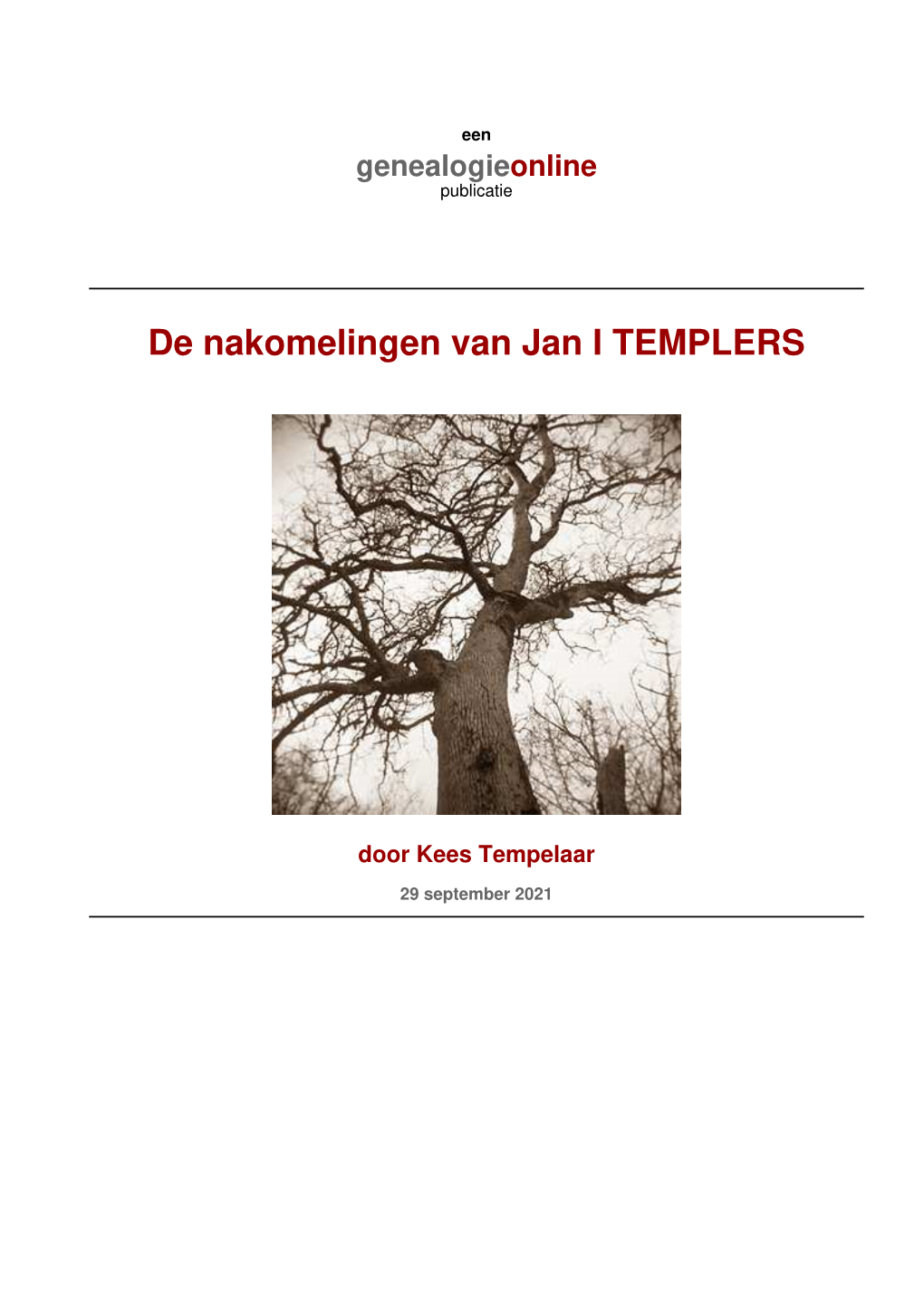 De Nakomelingen Van Jan I TEMPLERS