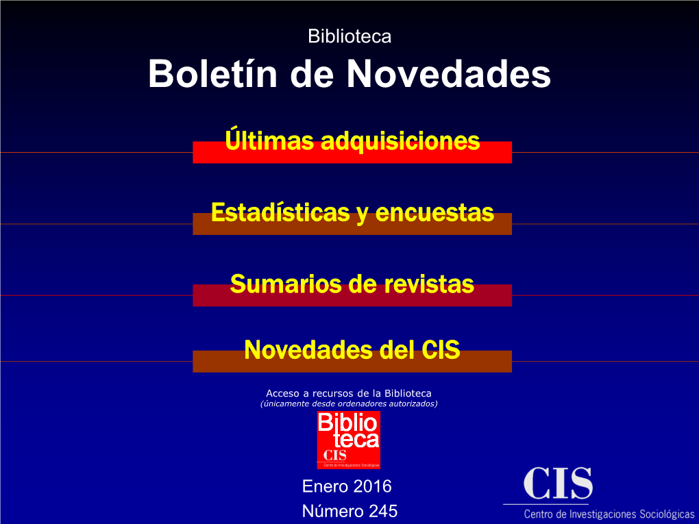 Boletín De Novedades