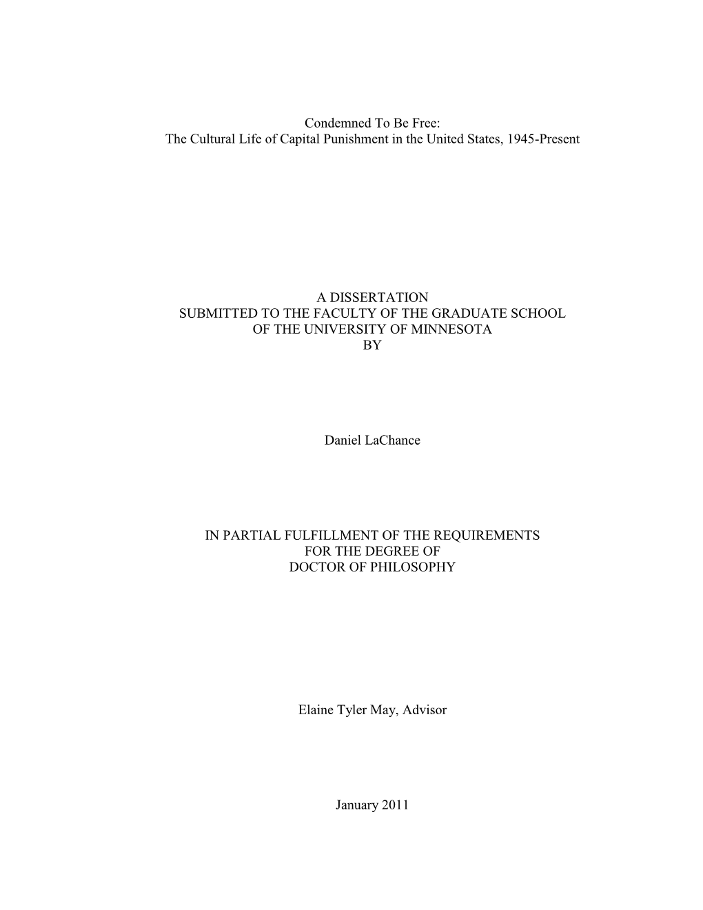 The Cultural Life of Capital Punishment in the United States, 1945-Present