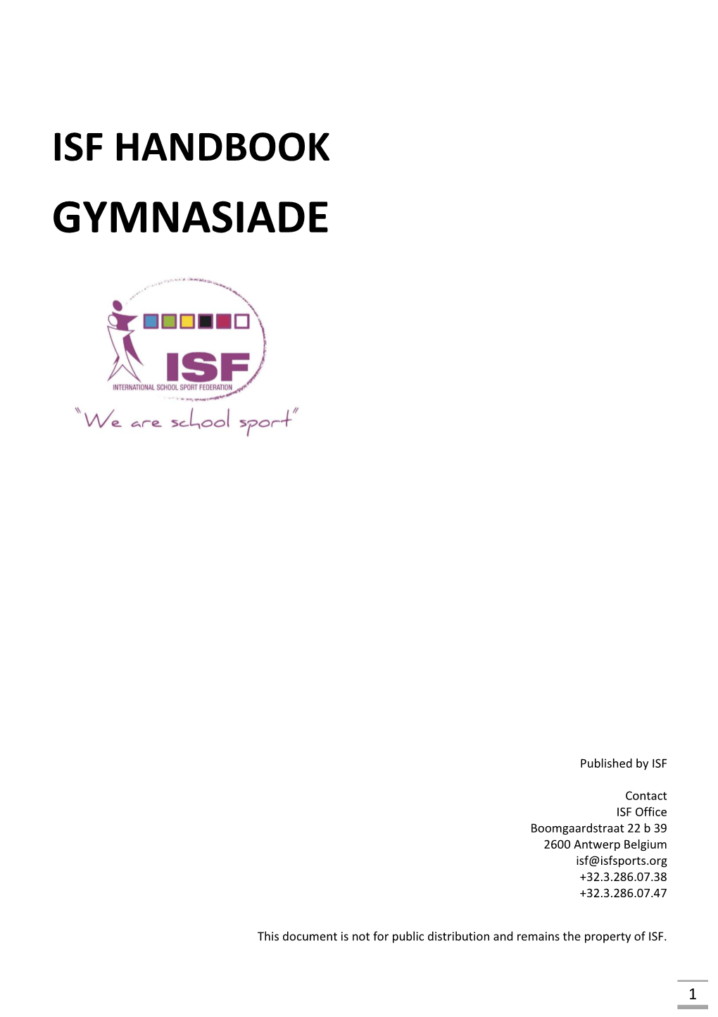 Isf Handbook Gymnasiade