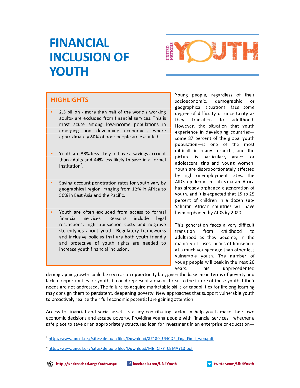 Financial Inclusion of Youth