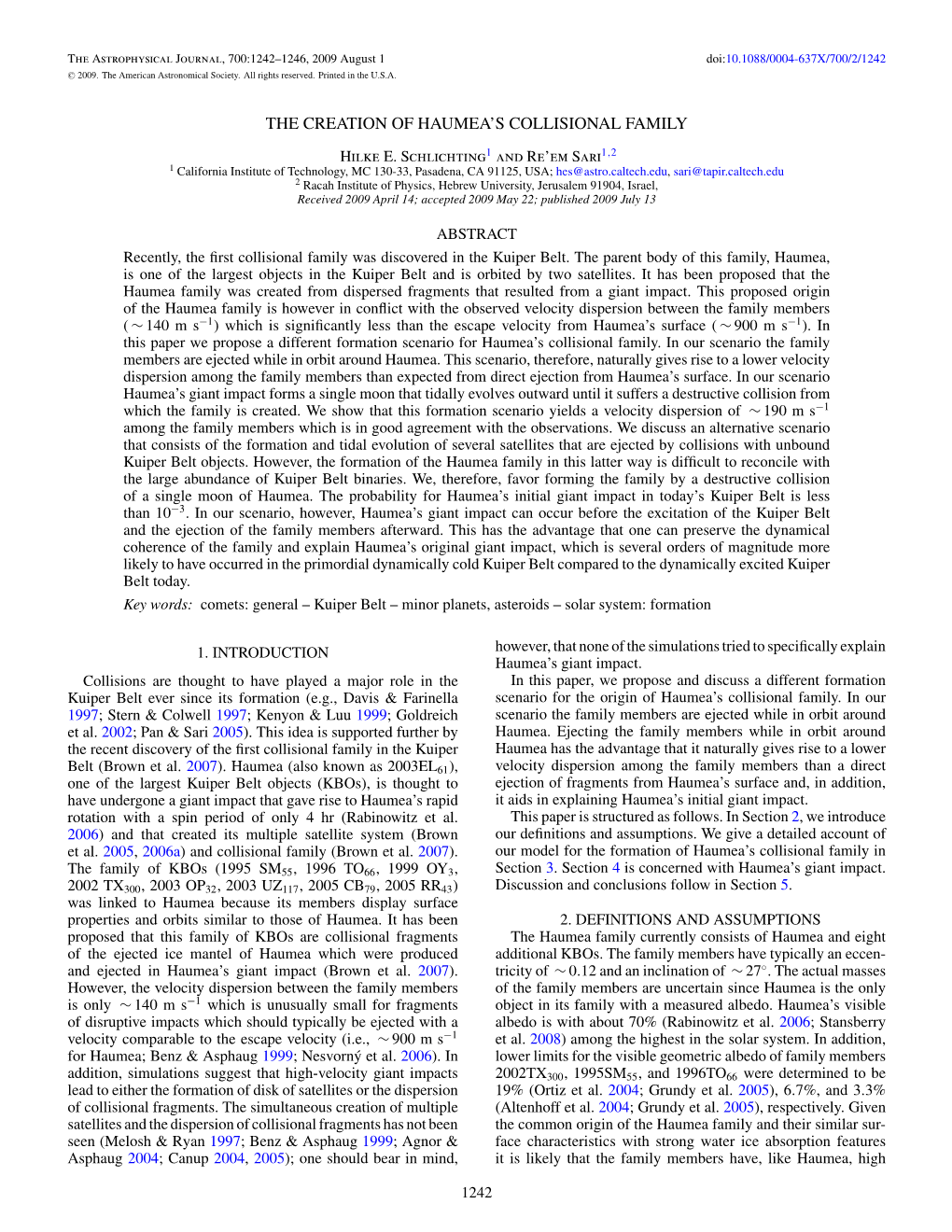 The Creation of Haumea's Collisional Family