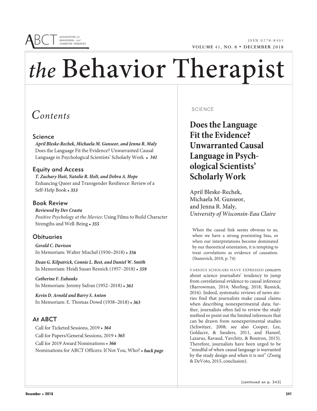 The Behavior Therapist