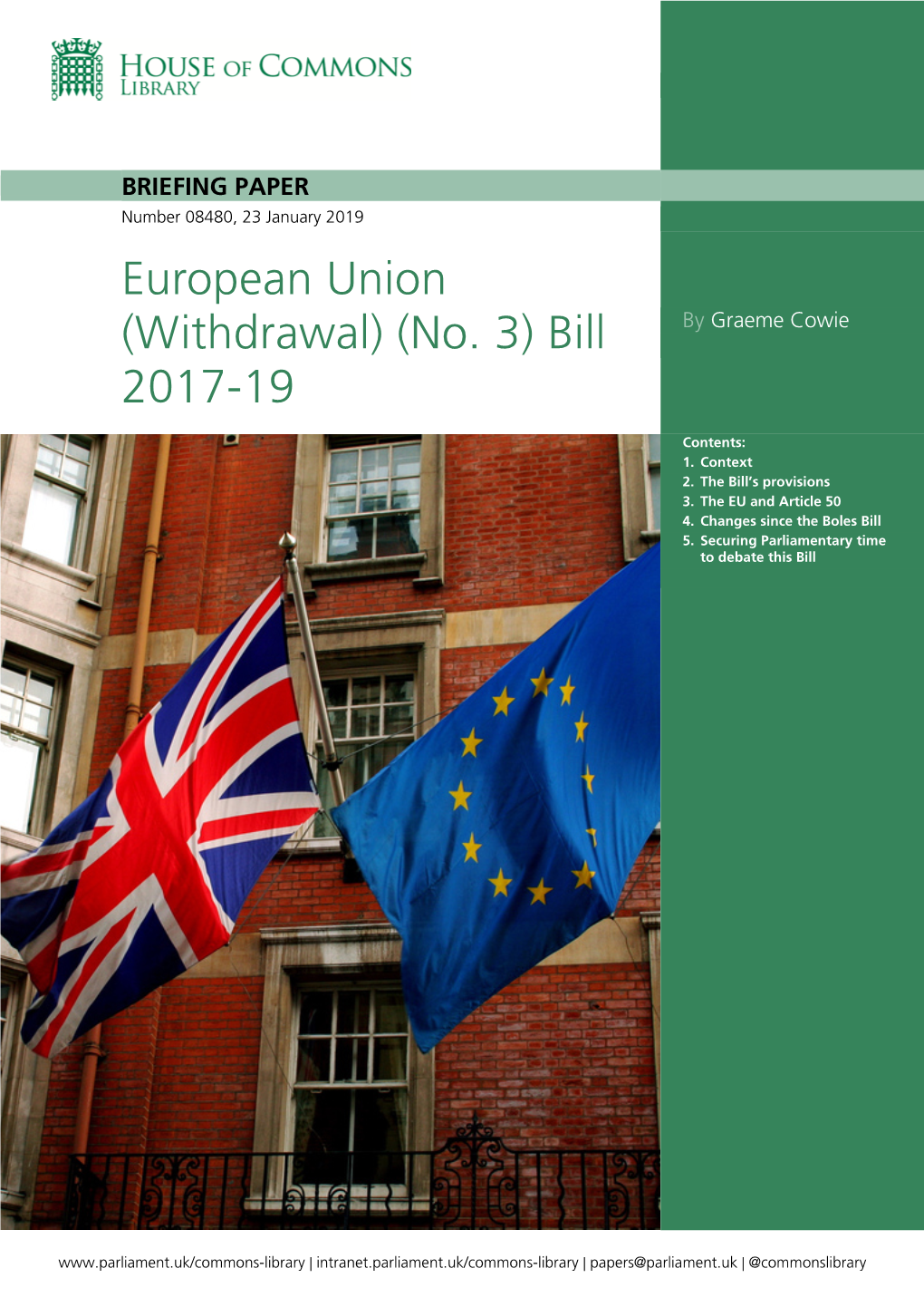 European Union (Withdrawal) (No. 3) Bill 2017-19