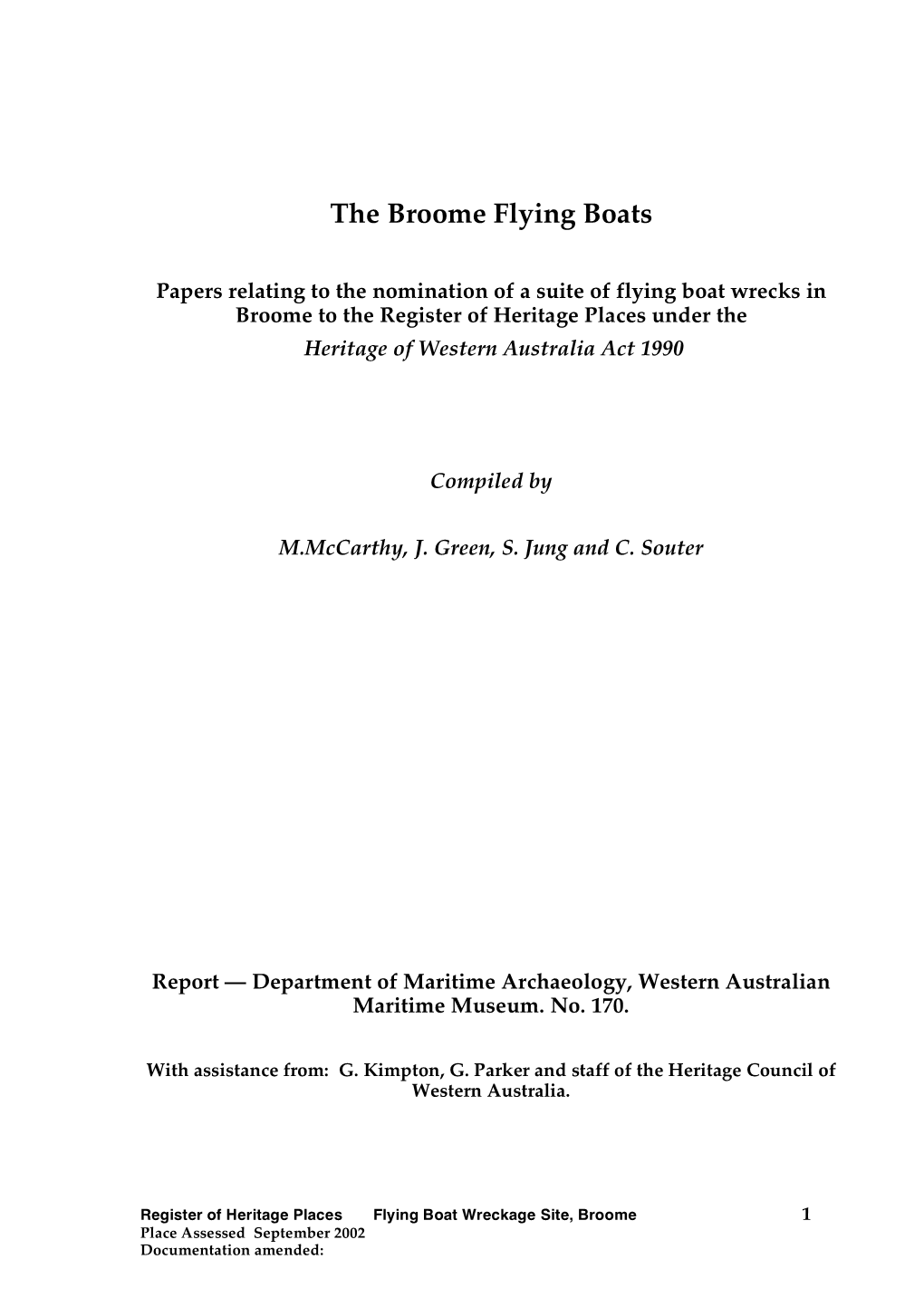 The Broome Flying Boats