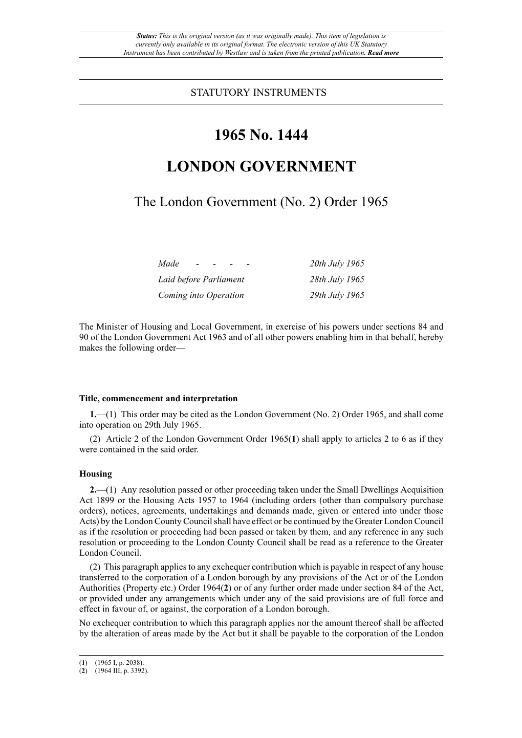 The London Government (No