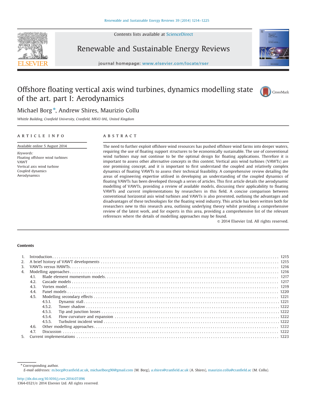 Offshore Floating Vertical Axis Wind Turbines, Dynamics Modelling State