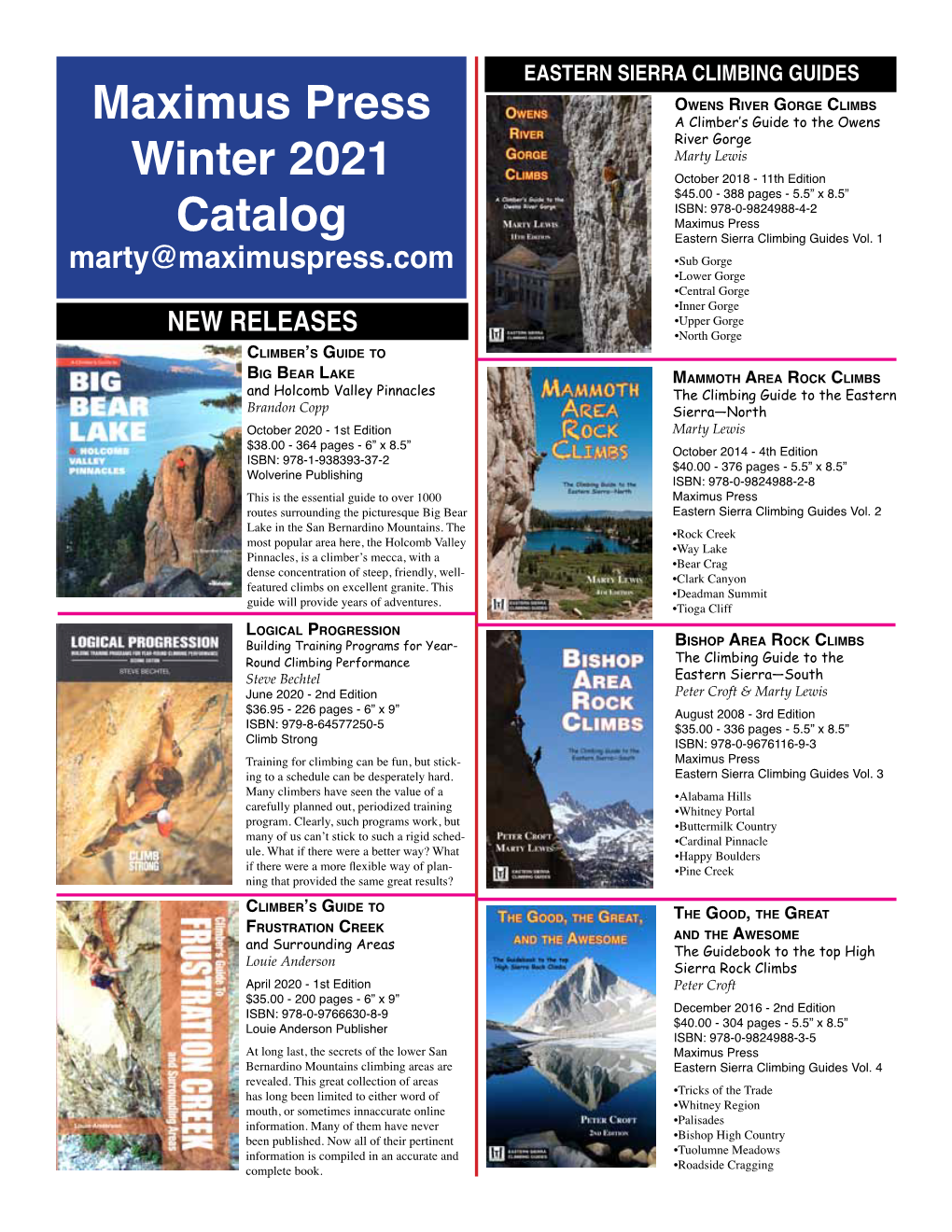 Maximus Press Winter 2021 Catalog