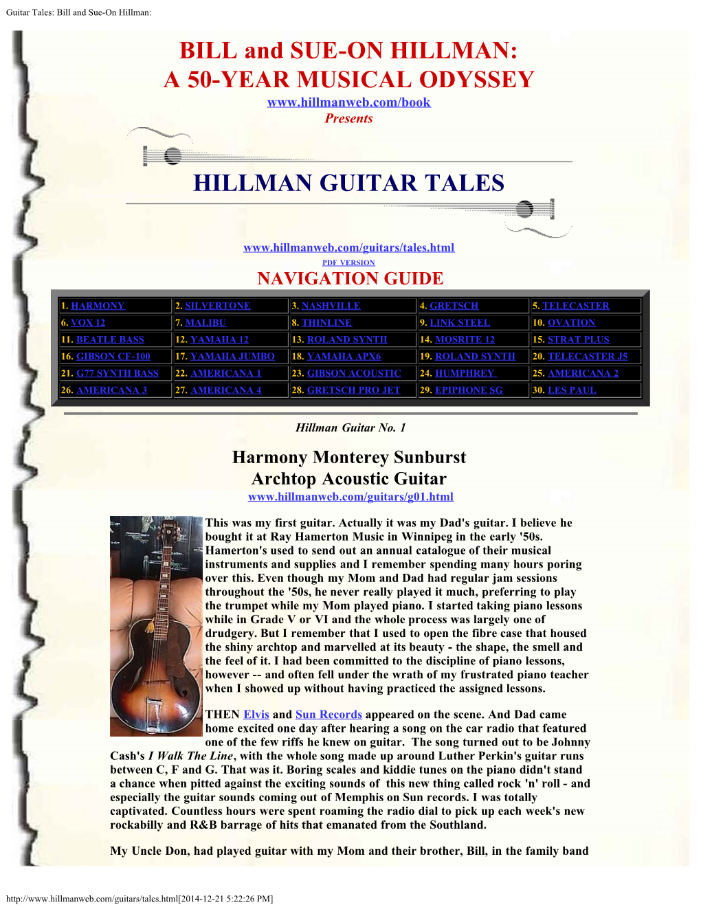 Guitar Tales: Bill and Sue-On Hillman