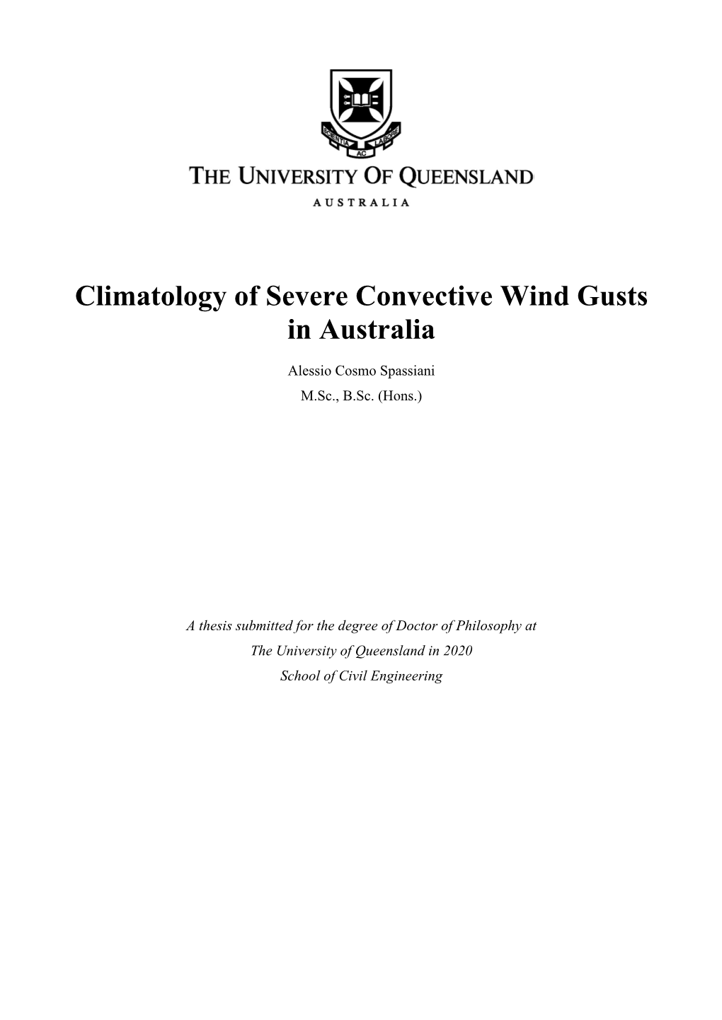 Climatology of Severe Convective Wind Gusts in Australia