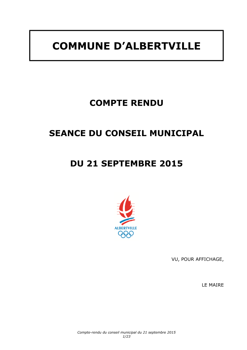 CR Conseil Municipal 21.09.2015