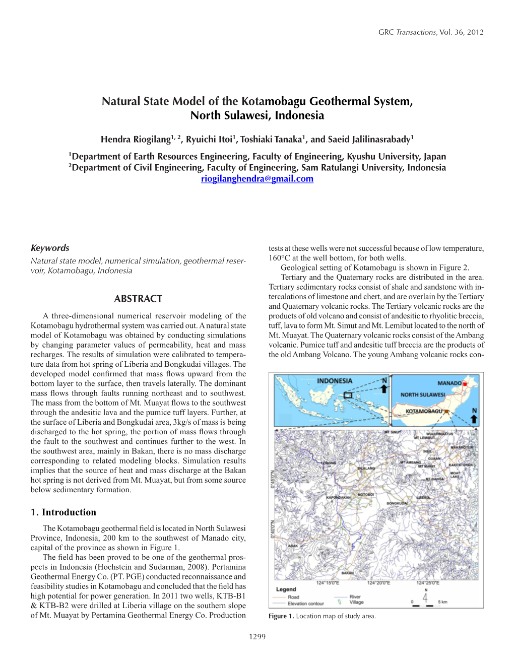 Natural State Model of the Kotamobagu Geothermal System, North Sulawesi, Indonesia