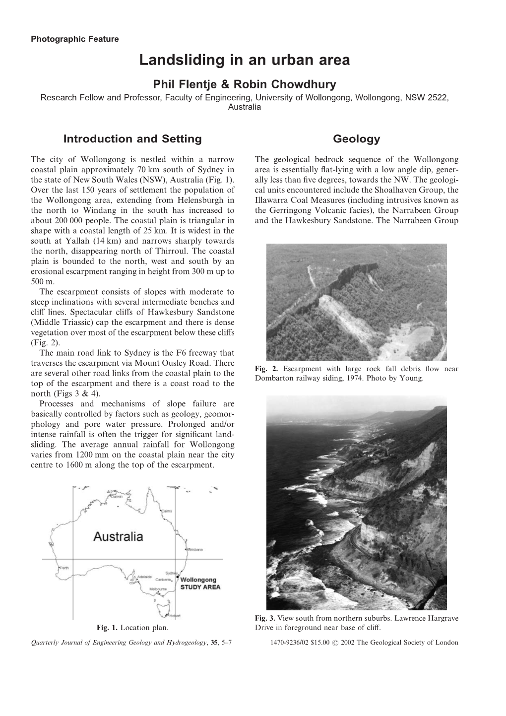 Landsliding in an Urban Area