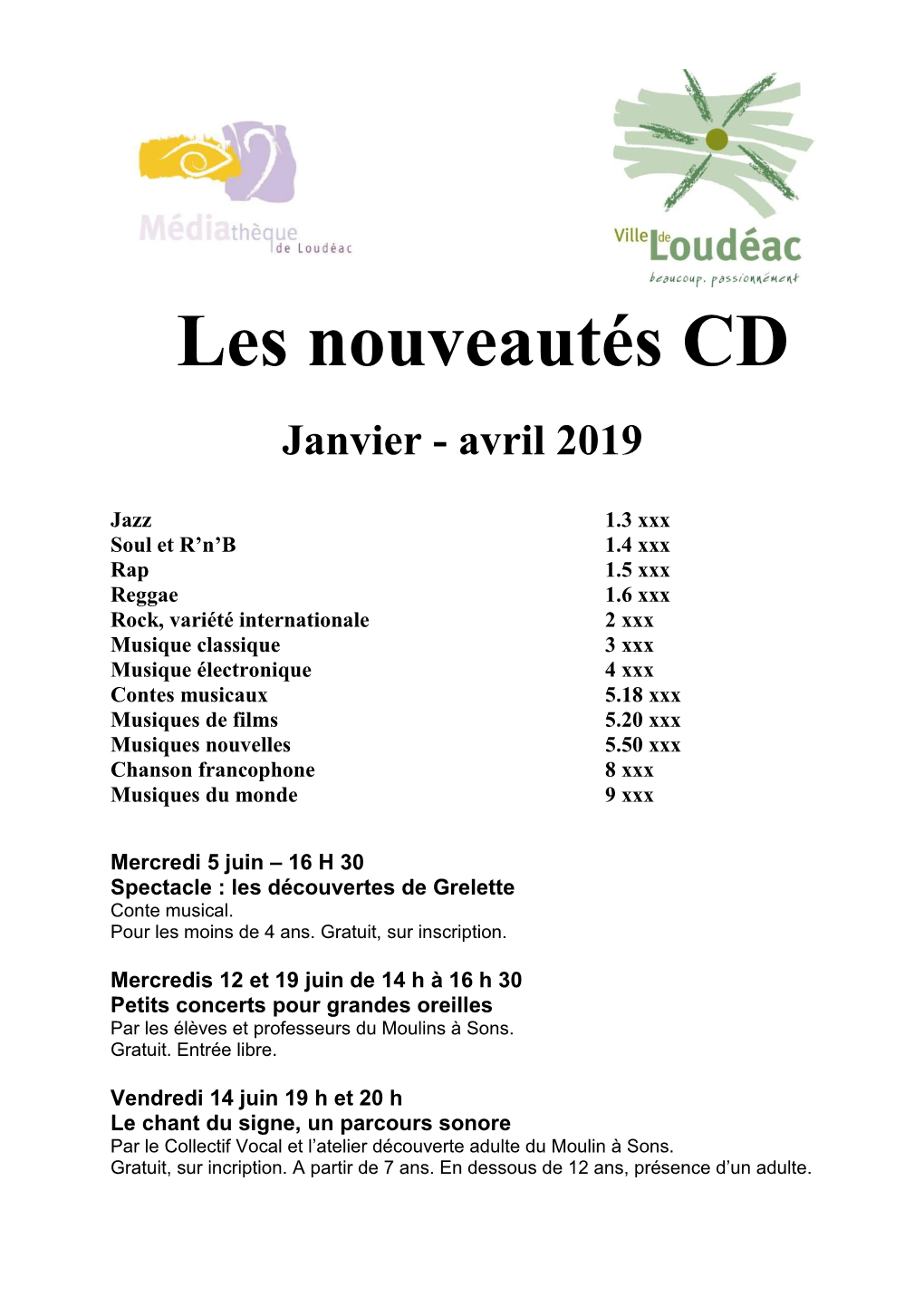 Les Nouveautés CD