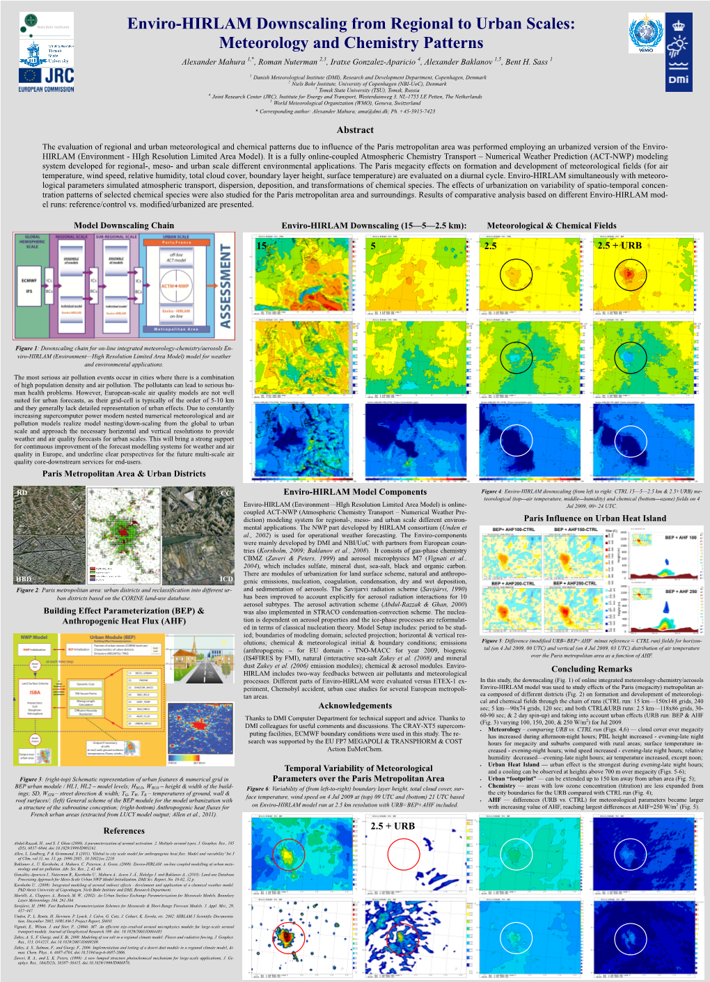 Enviro-HIRLAM Downscaling from Regional to Urban Scales: Meteorology and Chemistry Patterns