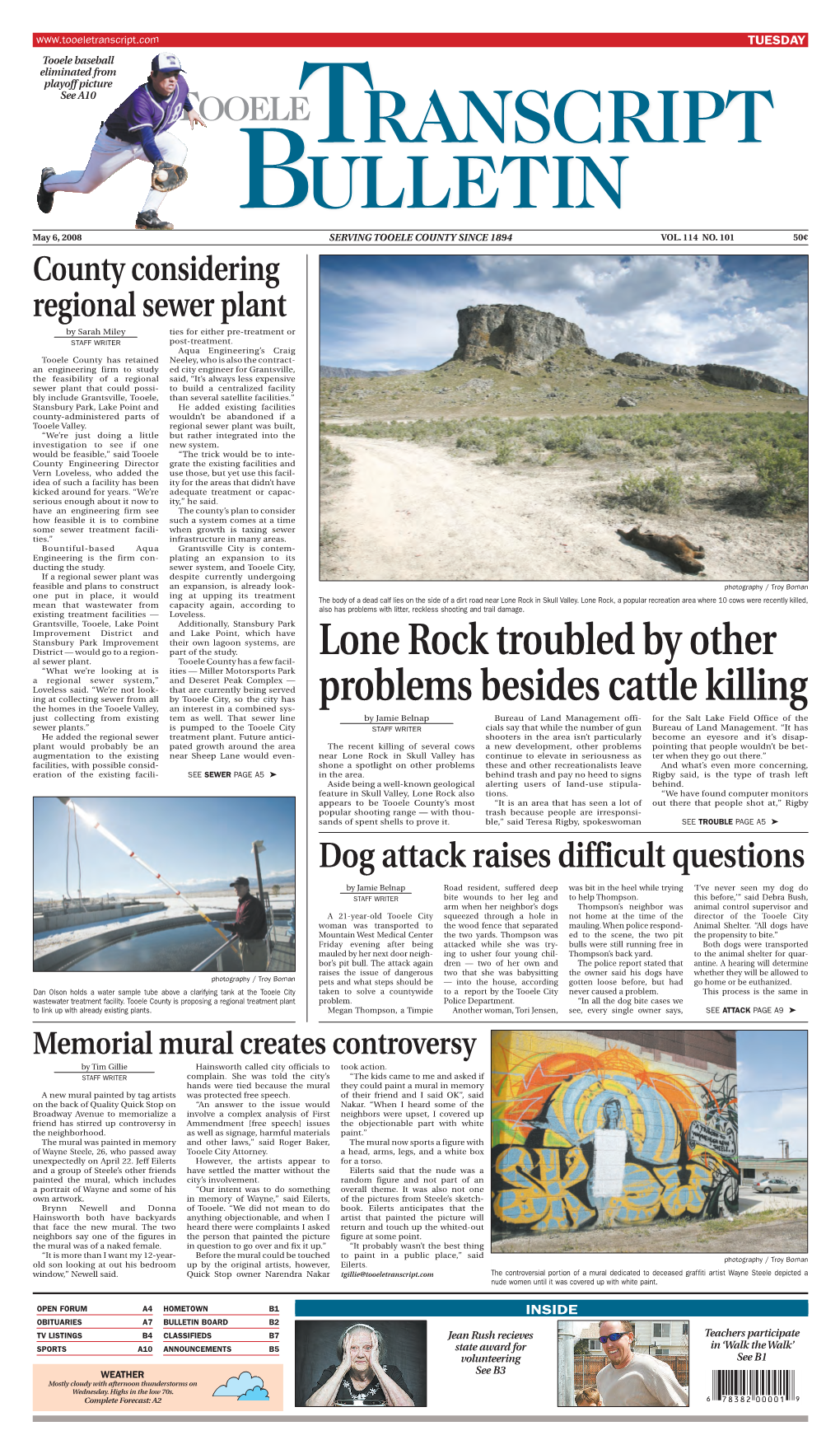 Lone Rock Troubled by Other Problems Besides Cattle Killing