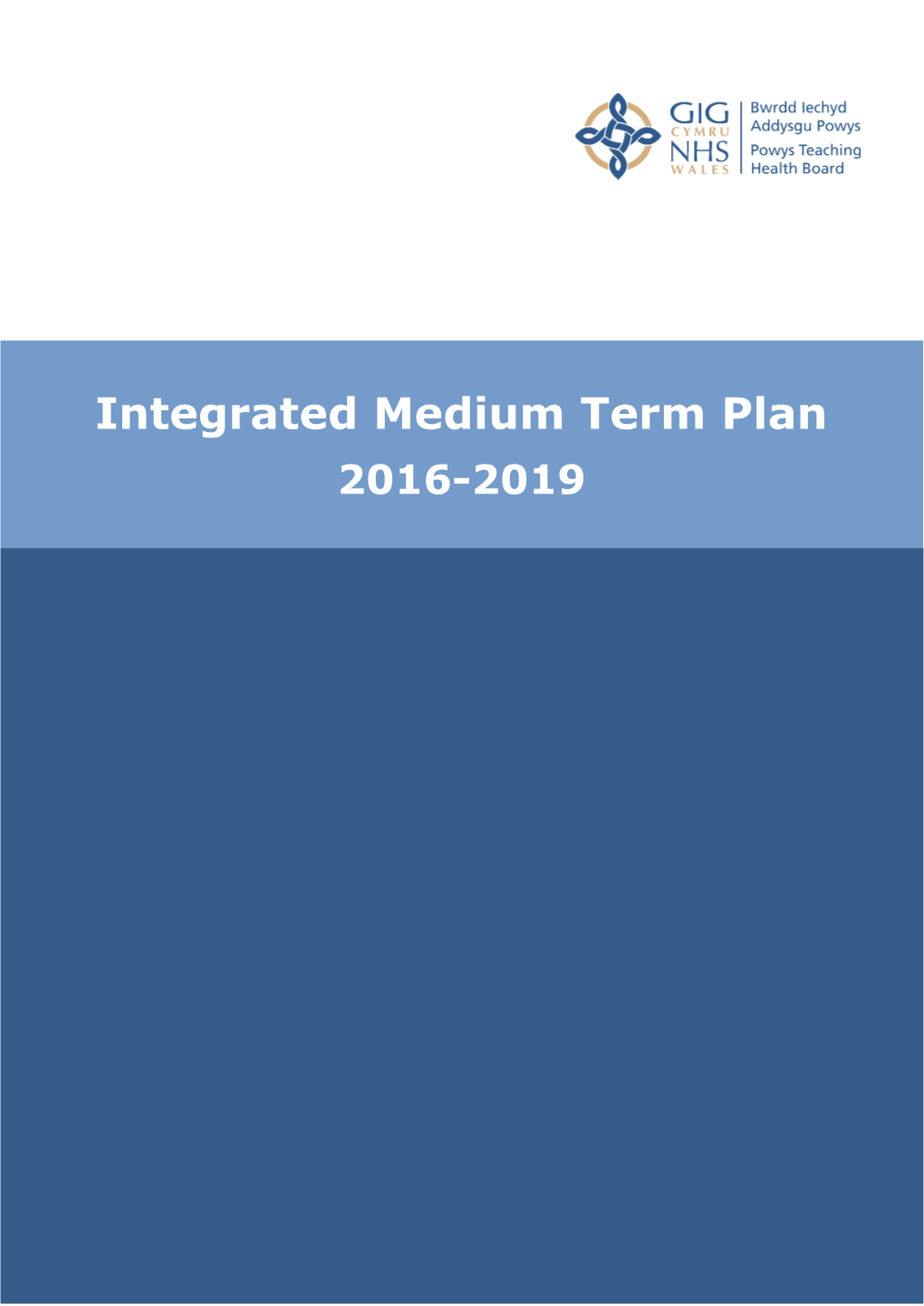 Integrated Medium Term Plan 2016-2019