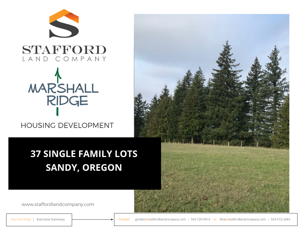 37 Single Family Lots Sandy, Oregon