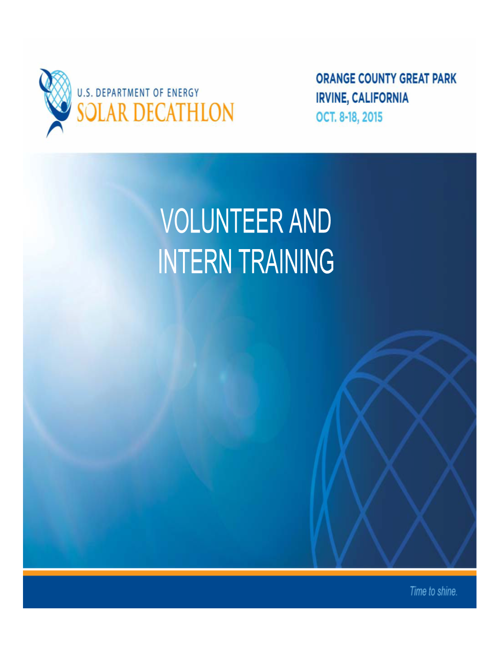 U.S. Department of Energy Solar Decathlon 2015 Volunteer And