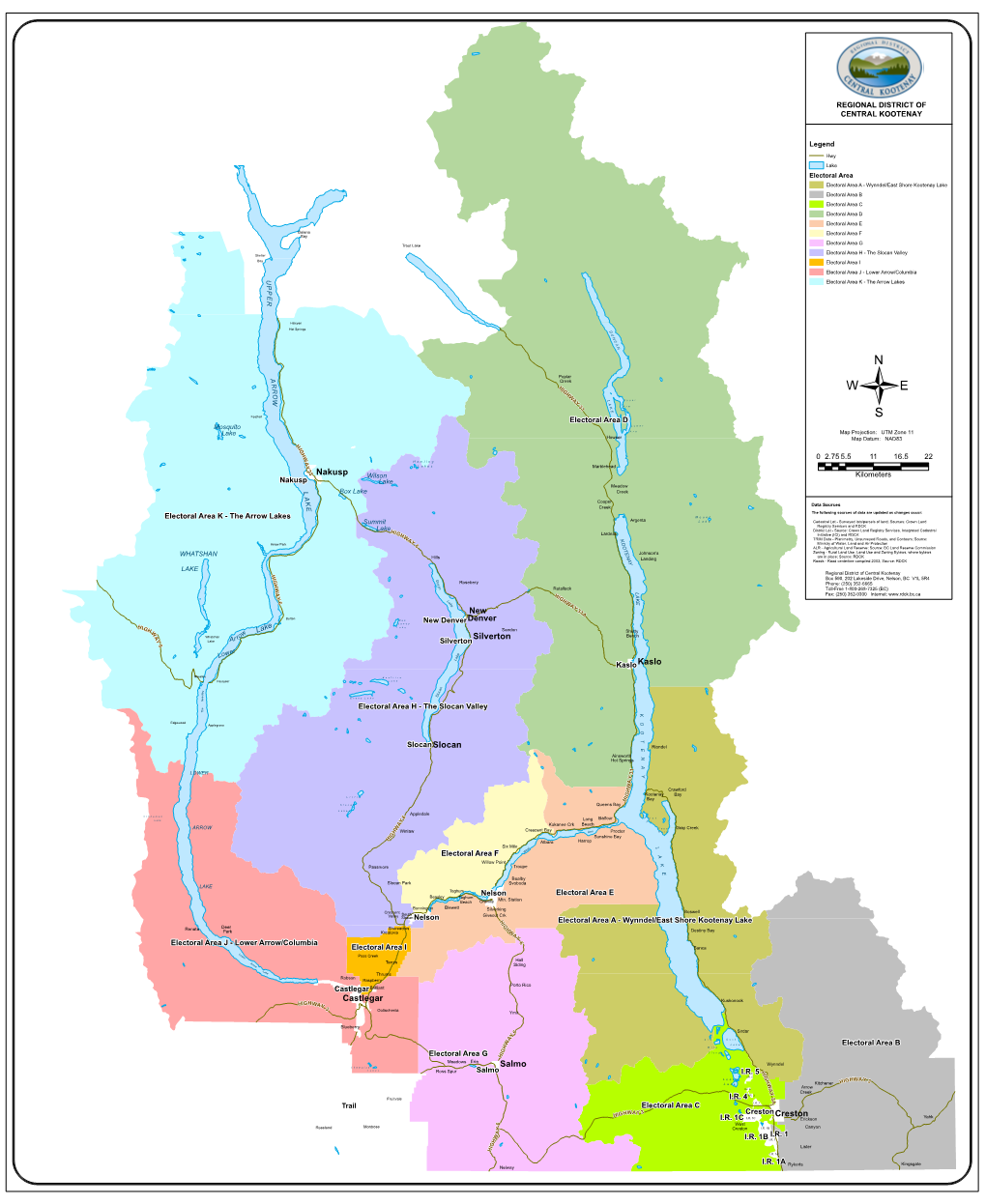 Silverton Nakusp Castlegar Slocan Salmo Kaslo Creston