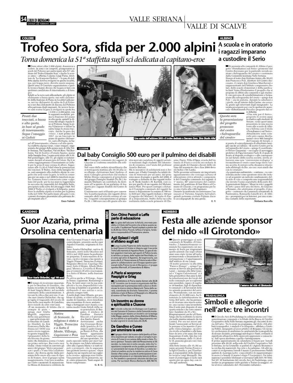 Trofeo Sora, Sfida Per 2.000 Alpini