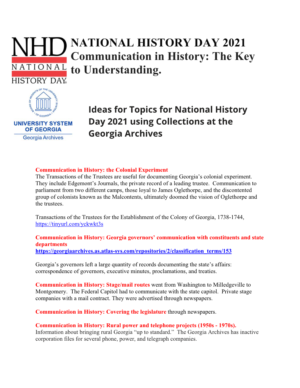 Communication in History: the Key to Understanding