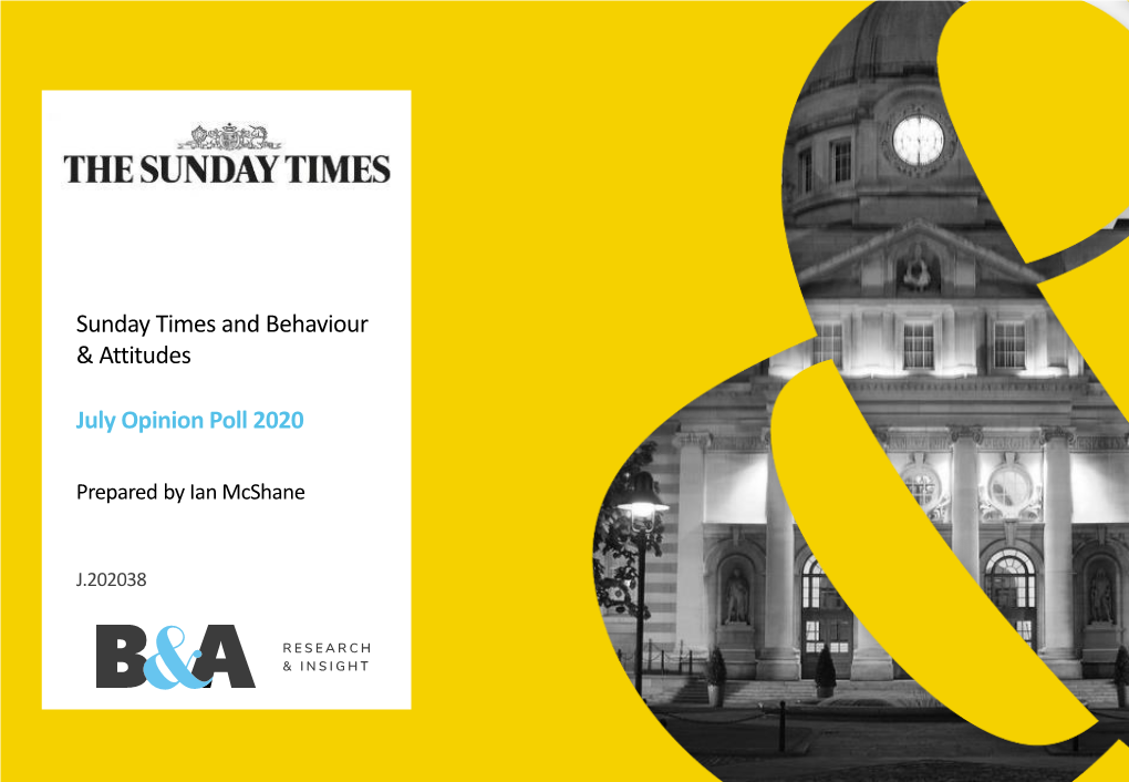 Sunday Times and Behaviour & Attitudes July Opinion Poll 2020