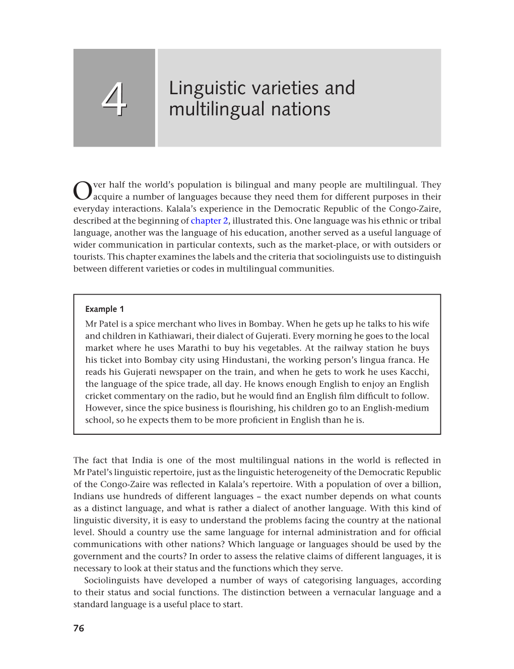 Linguistic Varieties and Multilingual Nations