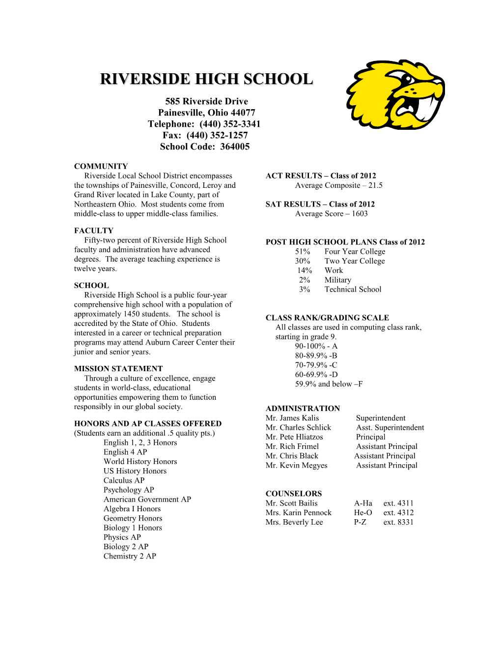 Riverside High School s2