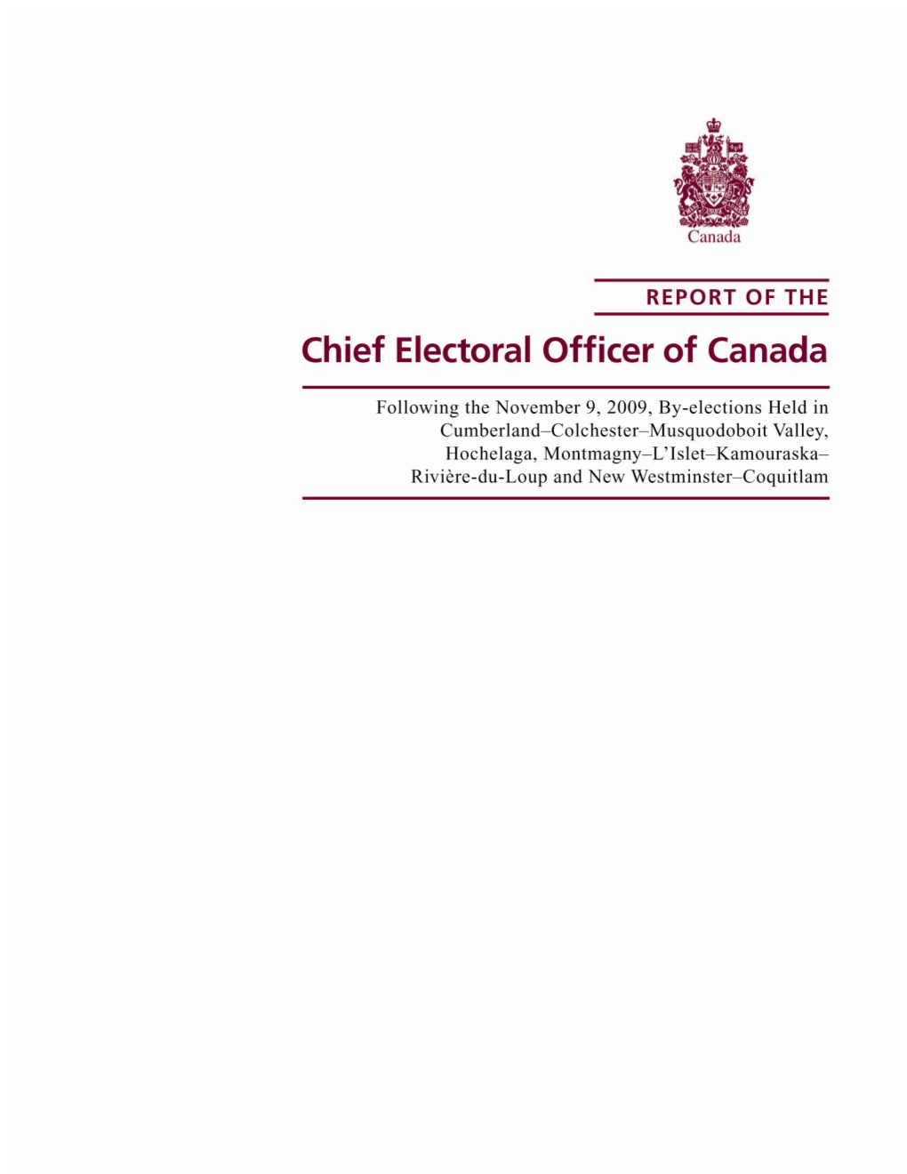 2009 By-Elections Report