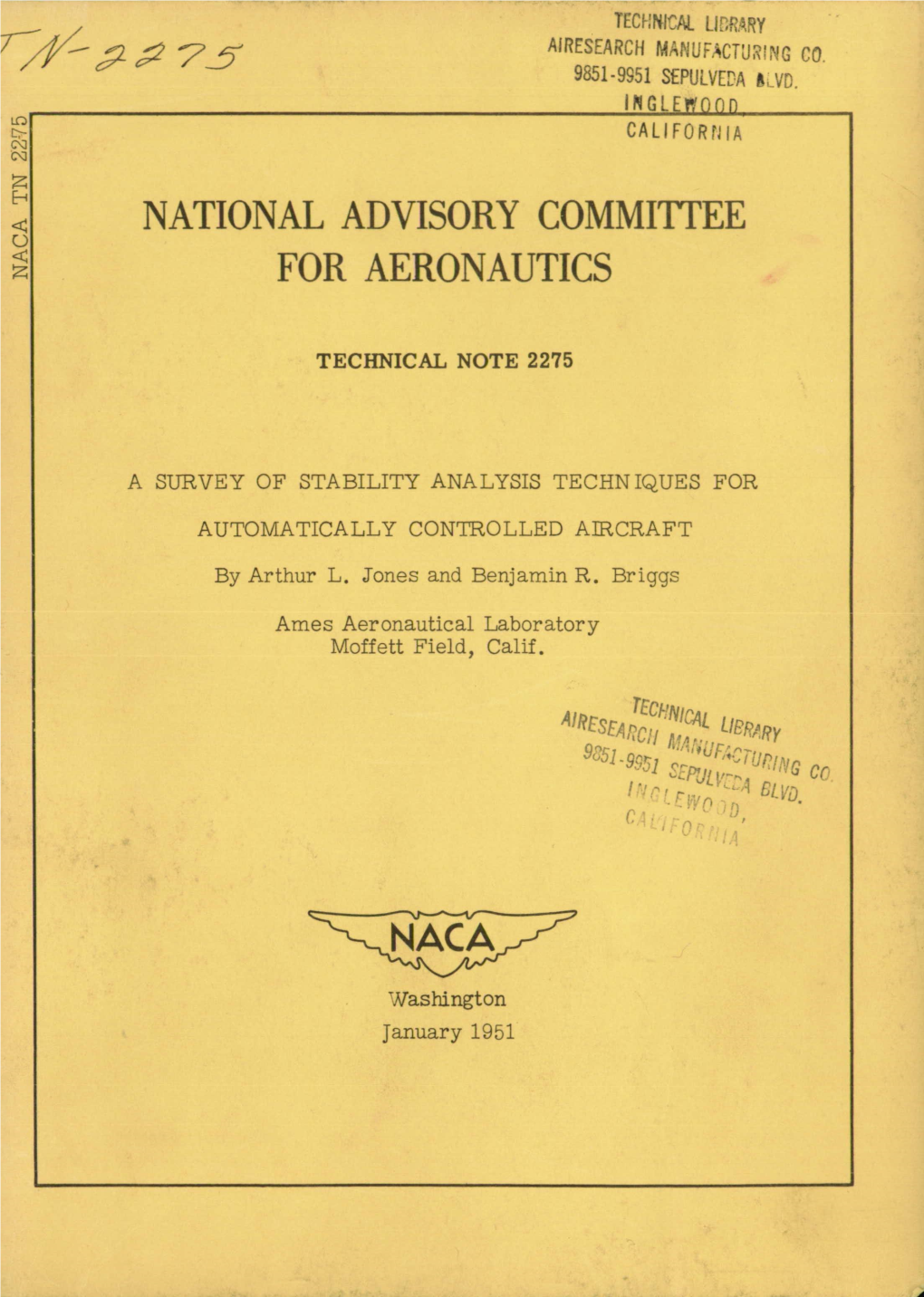 National Advisory Commiti'ee for Aeronautics