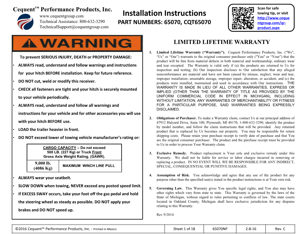 Installation Instructions