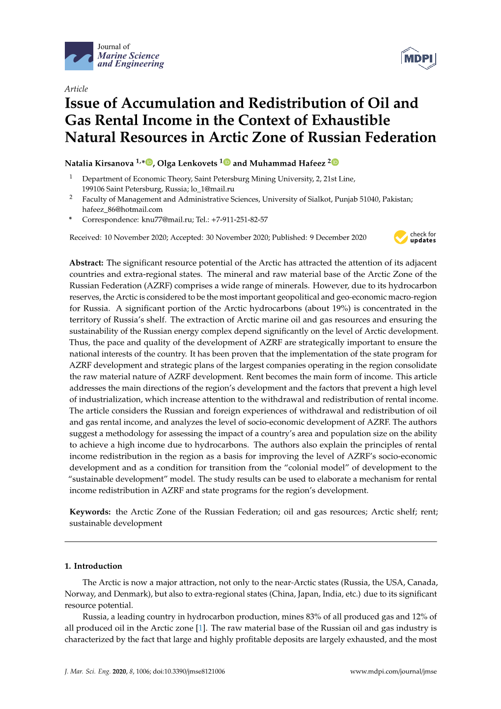 Issue of Accumulation and Redistribution of Oil and Gas Rental Income in the Context of Exhaustible Natural Resources in Arctic Zone of Russian Federation