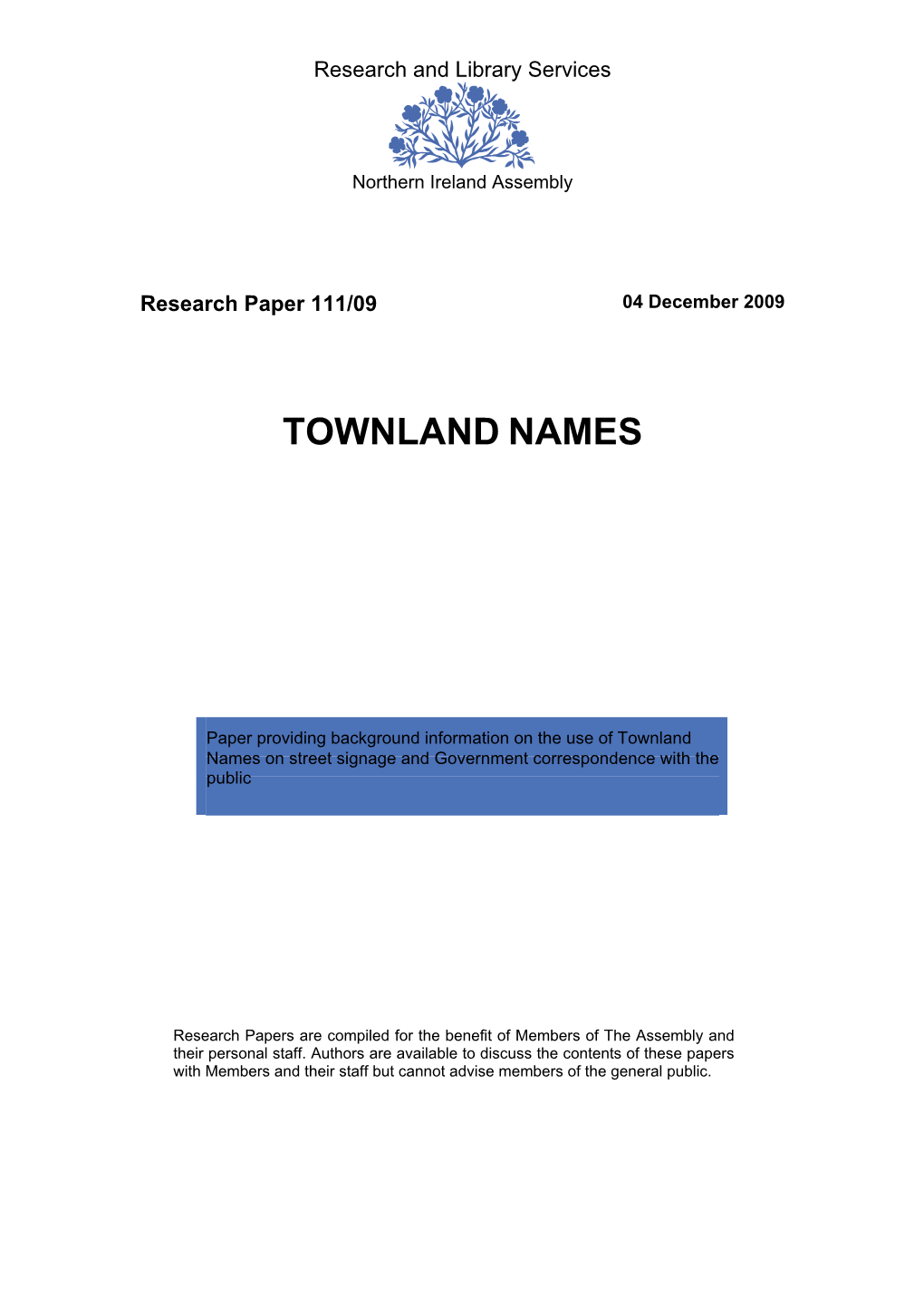 Townland Names