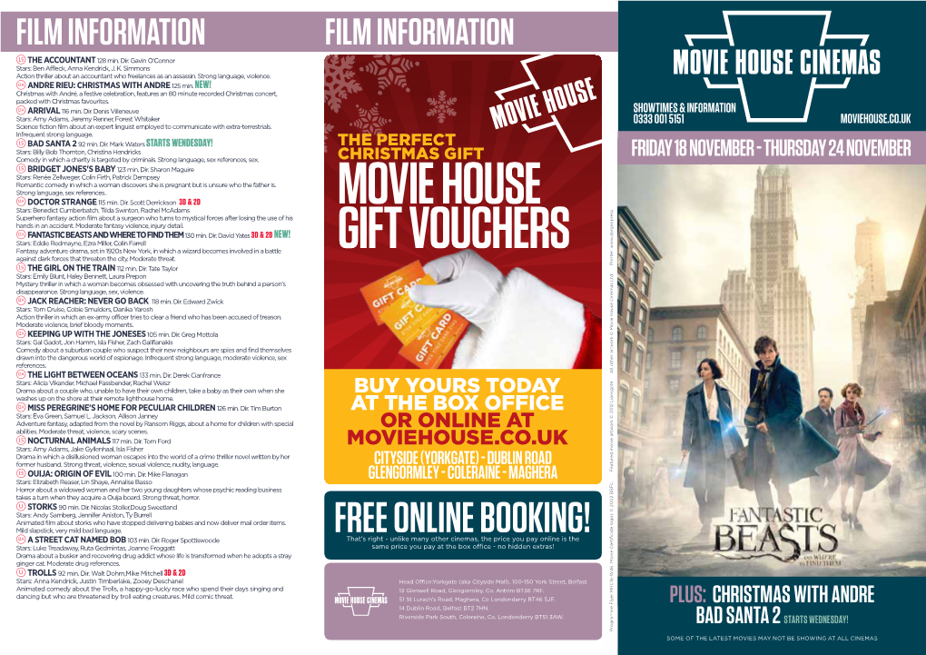 Movie House Gift Vouchers